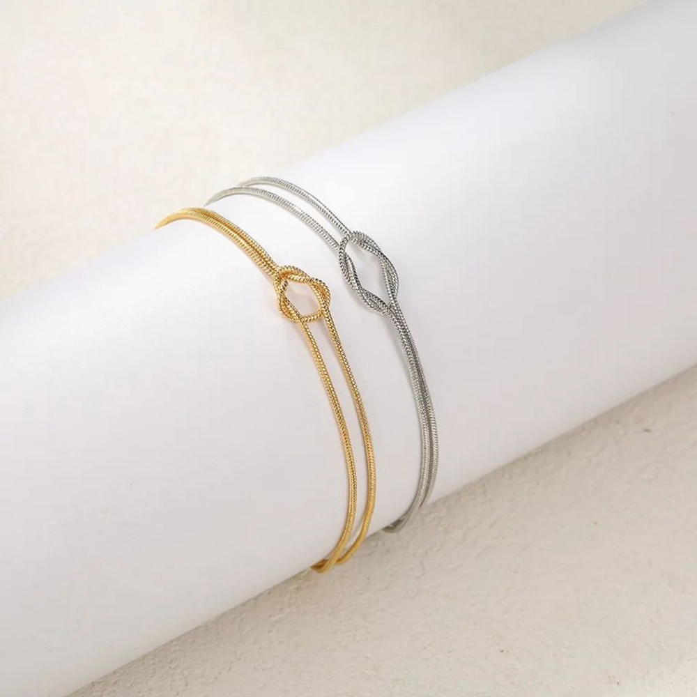 Women's PVD‎ Gold-Plated Knot Adjustable Bracelet
